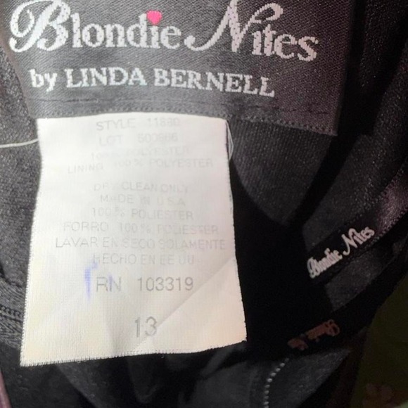 Vintage Y2K black slip dress pink trim balletcore coquette Blondie Nites - Picture 5 of 5